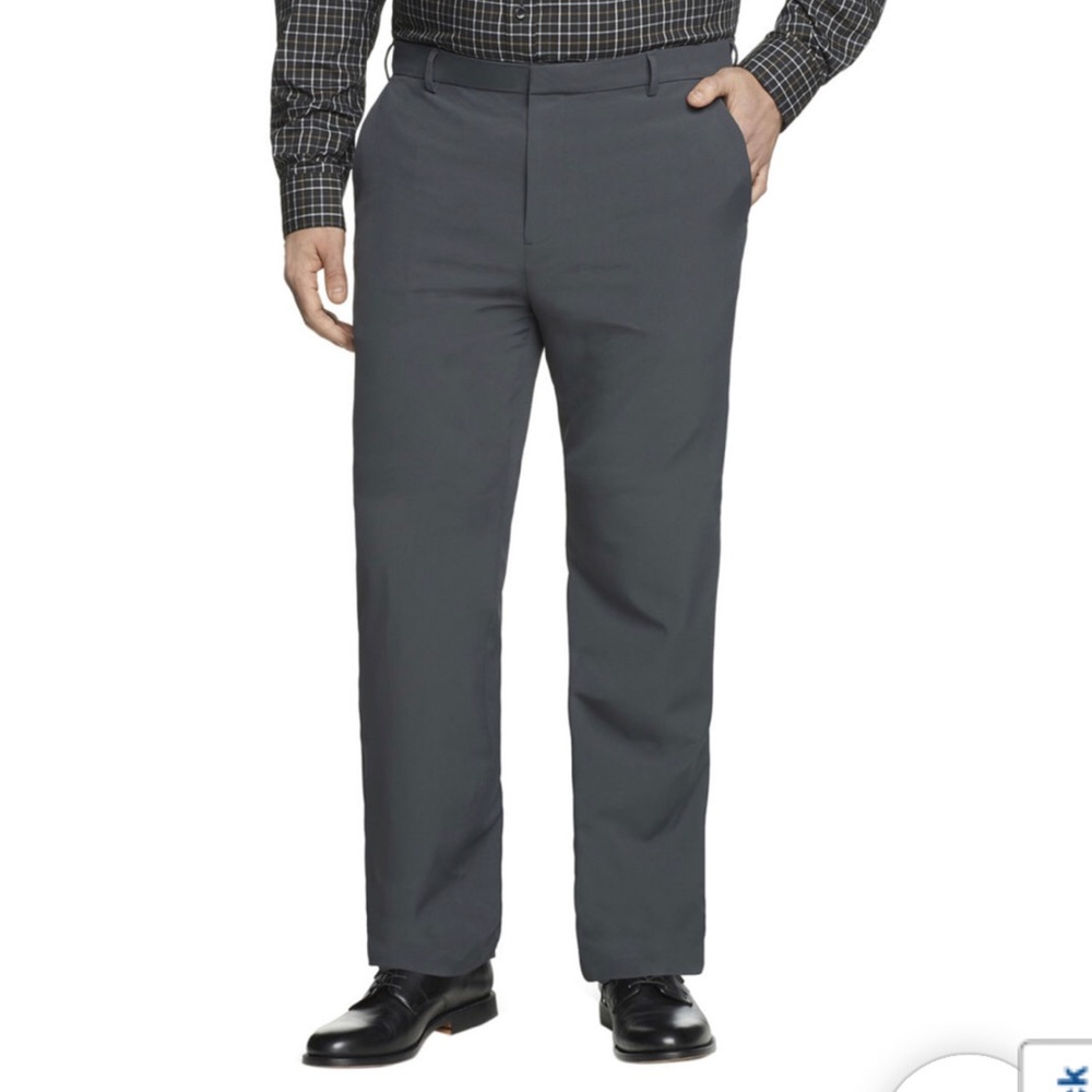 NWT Big and Tall Van Heusen Flex Pants 50x30 Color Smoked Pearl(Grey)